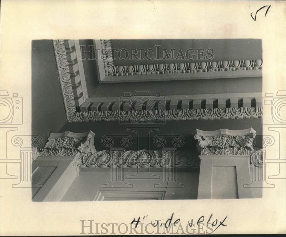 1975 Press Photo Ornate detail in Stanton Hall&#39;s parlor - noc34155- Historic Images