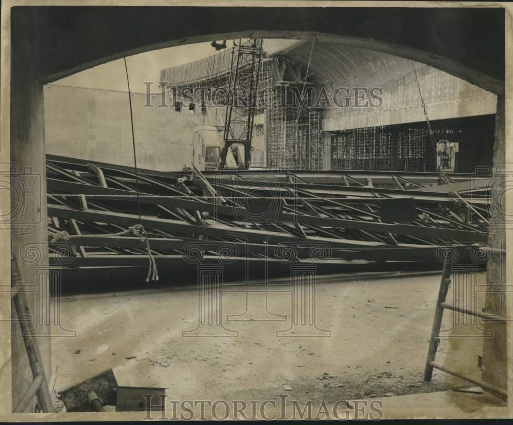 1967 Press Photo Construction of The Rivergate in New Orleans, Louisiana