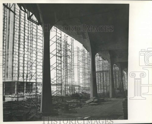 1968 Press Photo Construction at Rivergate, Main Entrance looking out to River
