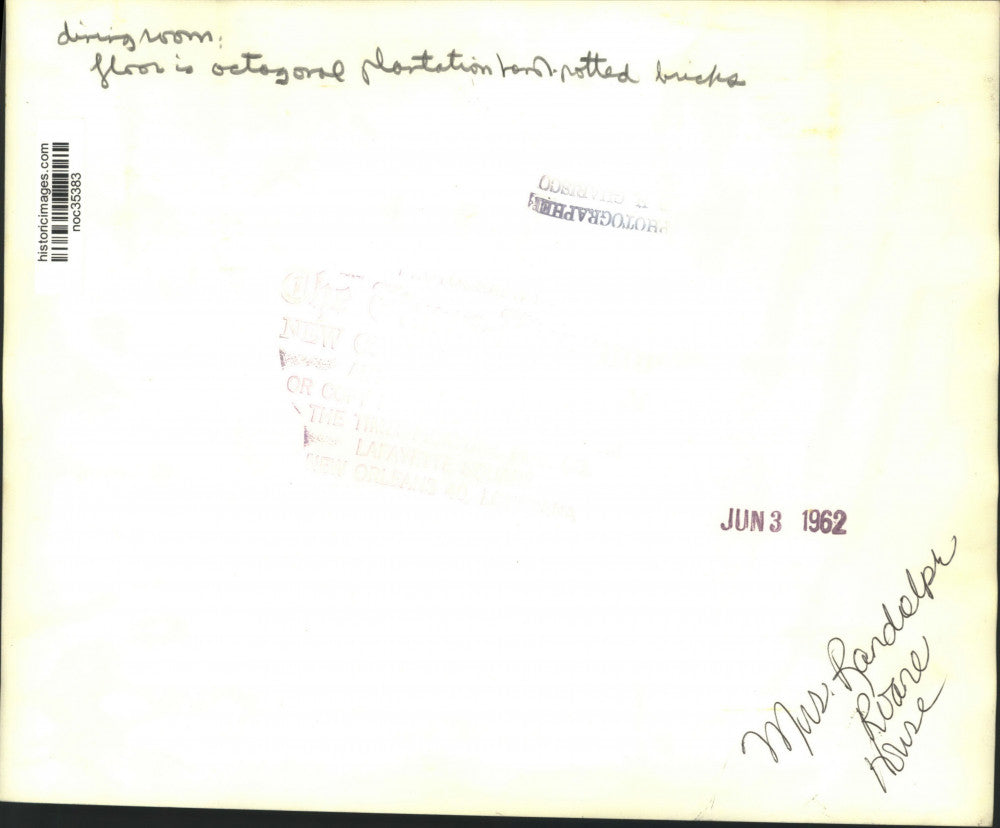 1962 Press Photo Mrs. Randolph Roane's dining room with octagonal floor tiles