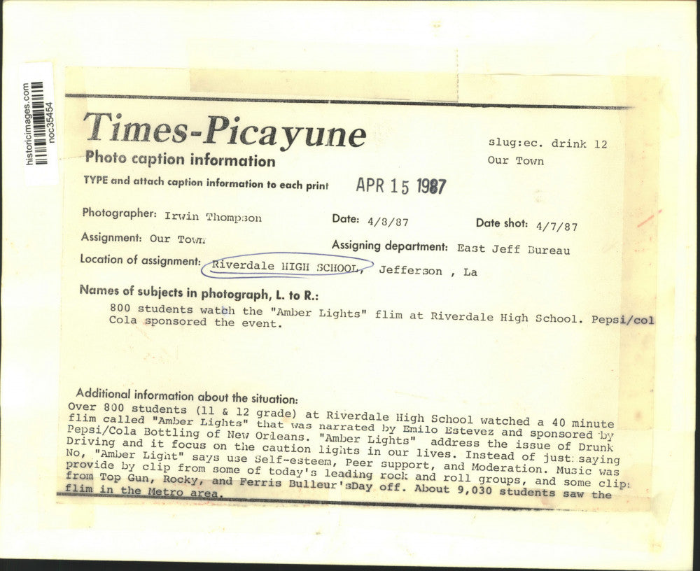 1937 Press Photo Riverdale High School Students Watch Film, Jefferson