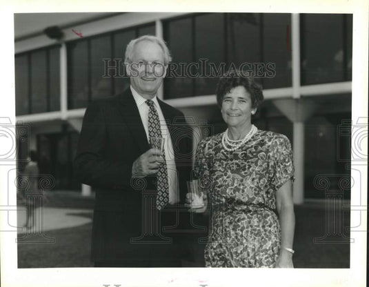 1992 Press Photo Jack Reed and Anita Crozat attend Audubon Club event.- Historic Images