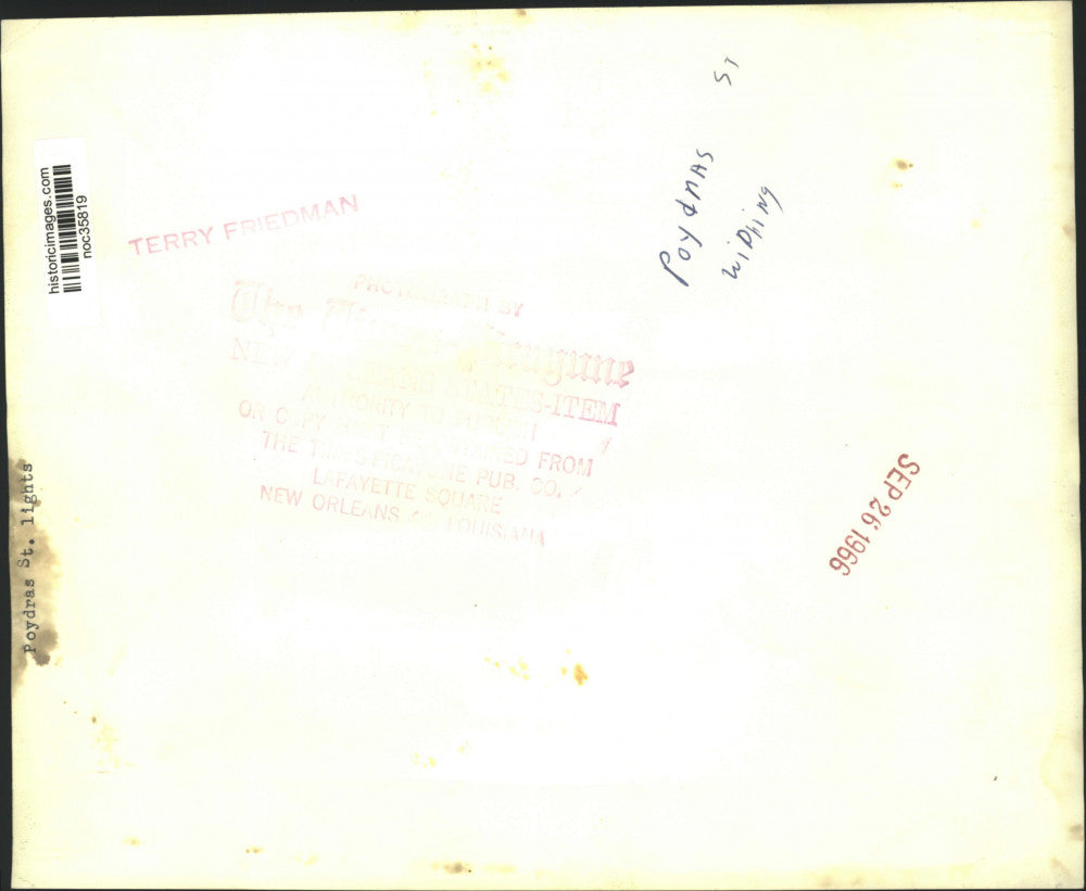 1966 Press Photo Night View of a Widened Poydras Street in New Orleans