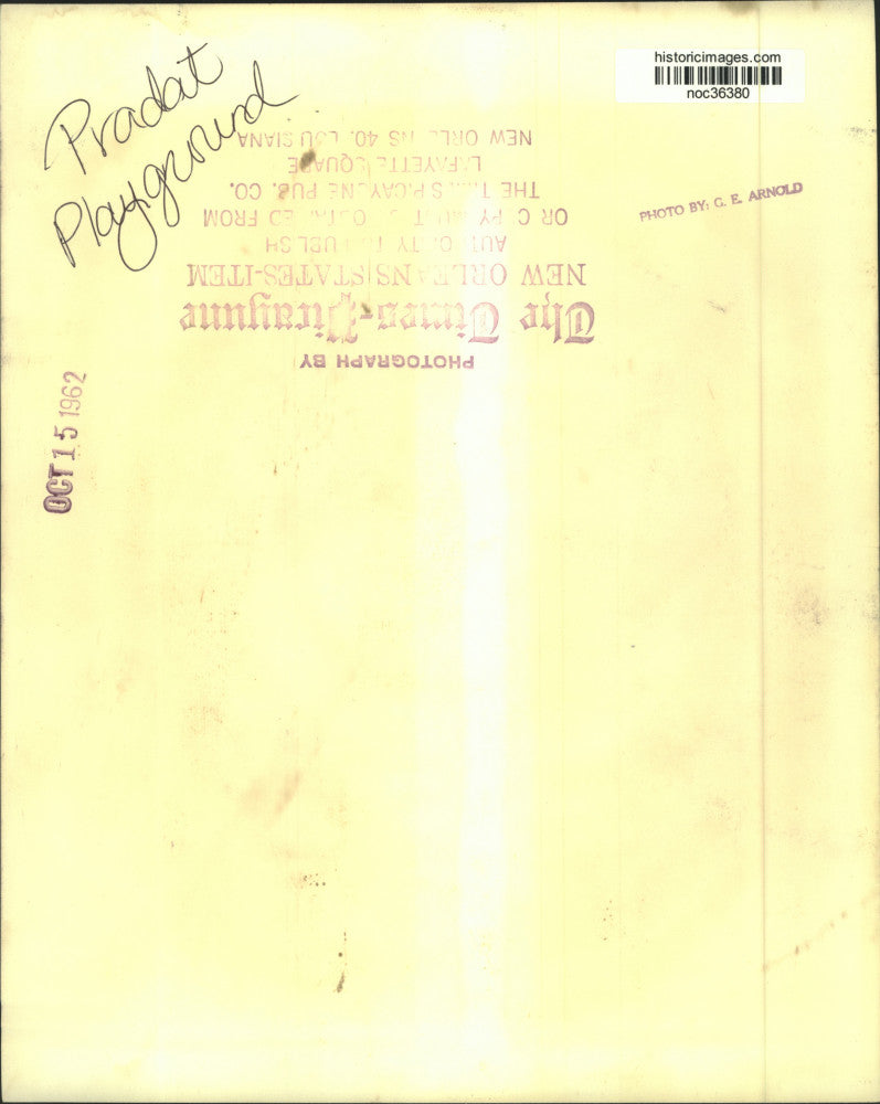 1962 Press Photo Flags Presented at Pradat Playground in New Orleans - noc36380