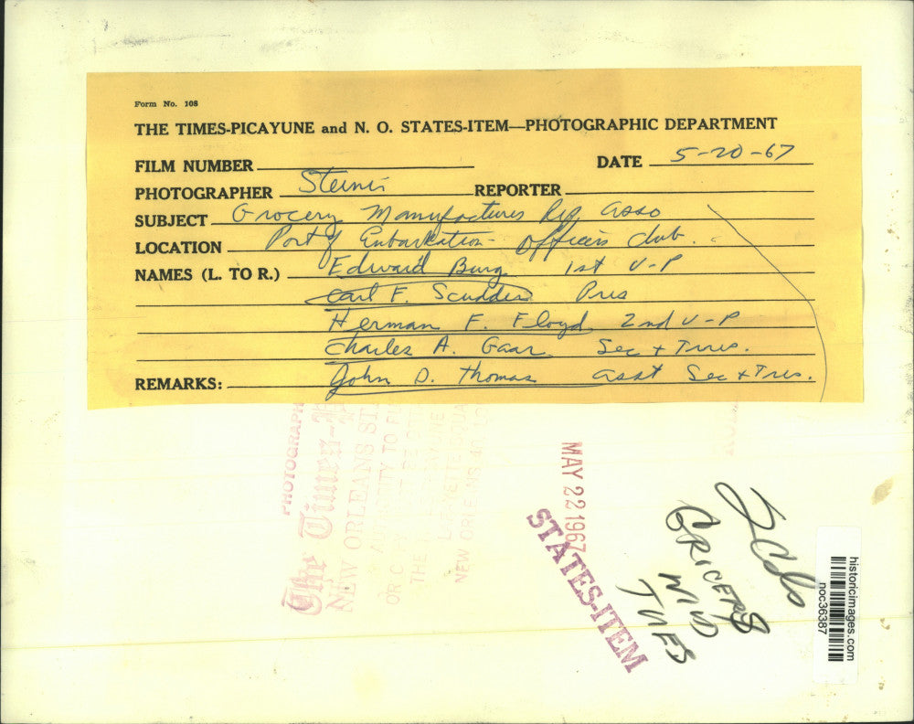 1967 Press Photo Officers of Grocery Manufacturers Representatives Association