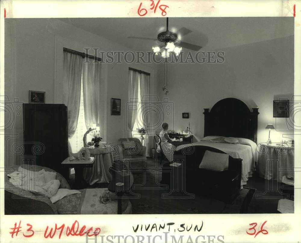 Press Photo A bedroom suite in the Schwamm's home in New Orleans - noc36752