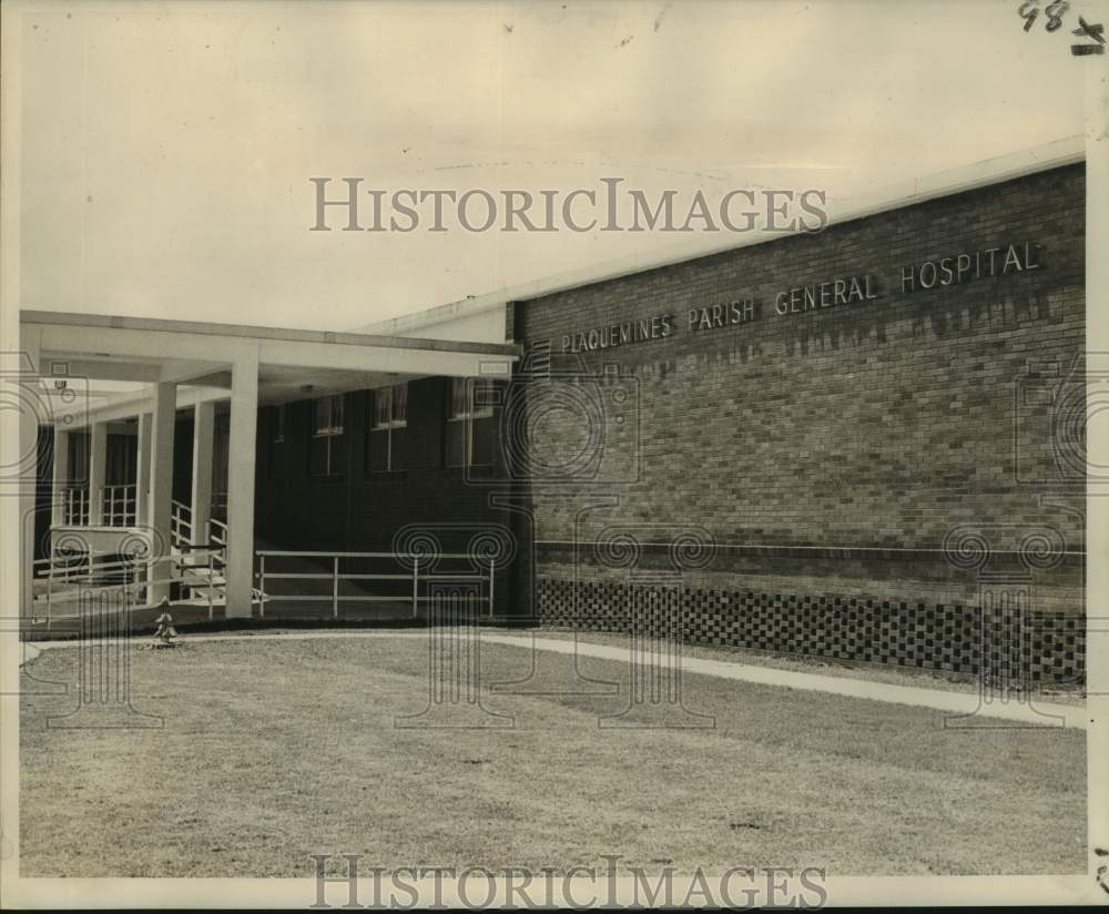 1961 Press Photo Entrance of Plaquemines Parish Hospital in Port Sulphur