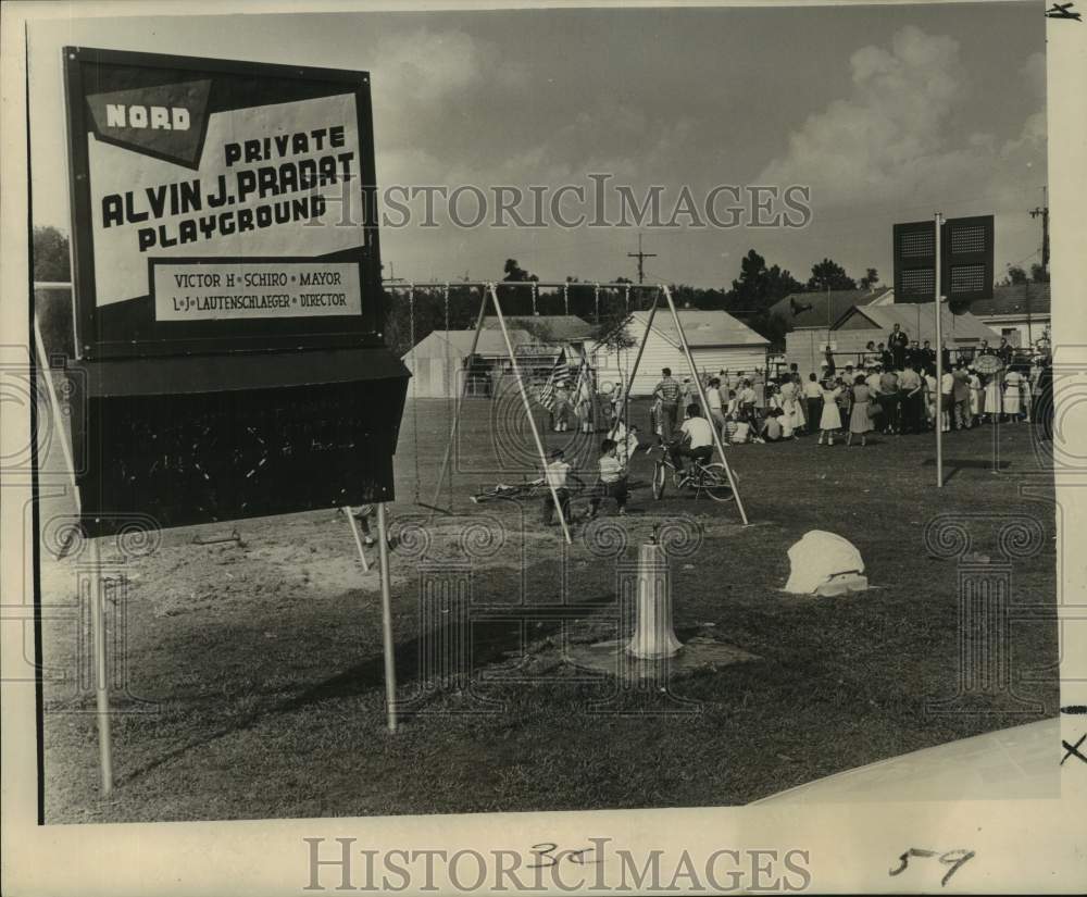 1962 Press Photo Private Pradat Playground opened for Plum Orchard residents