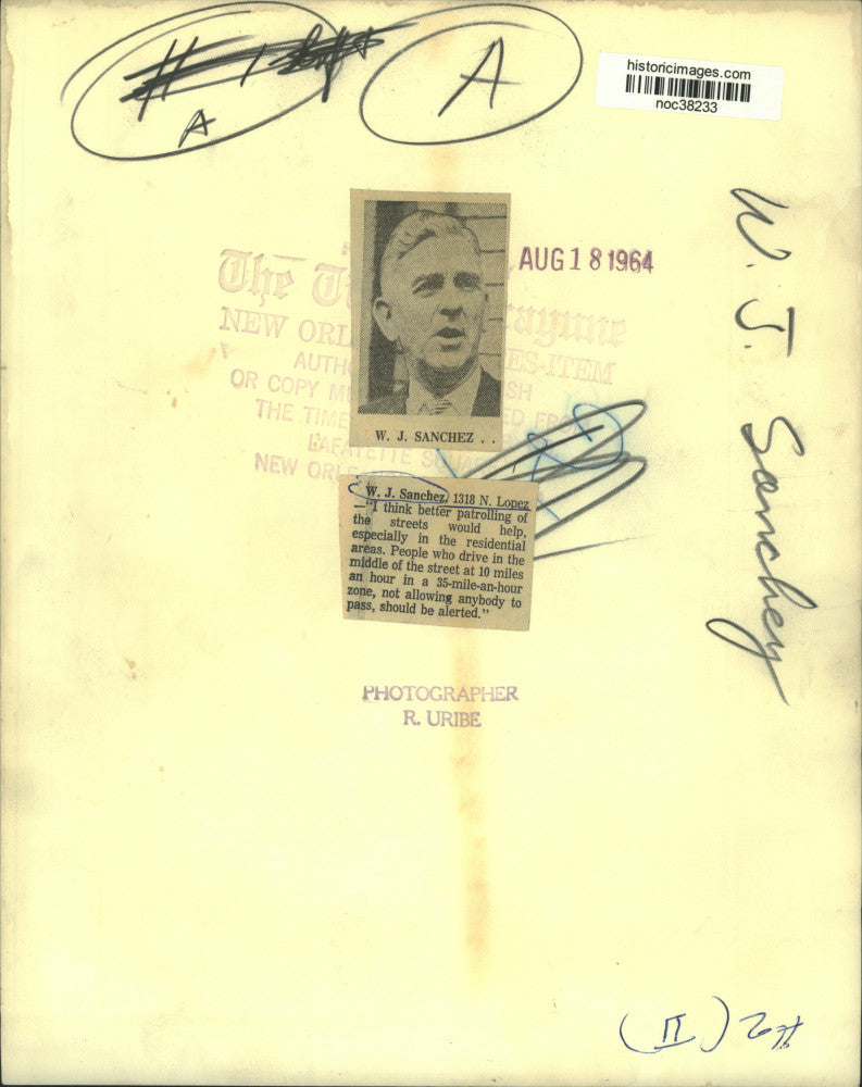 1964 Press Photo W.J. Sanchez speaks on driver safety. - noc38233