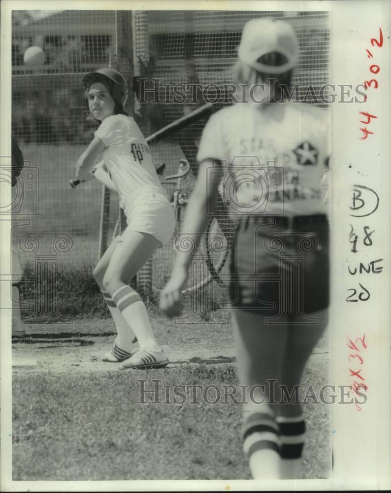 1976 Press Photo Baseball players during game at Pilney Park in Jefferson- Historic Images