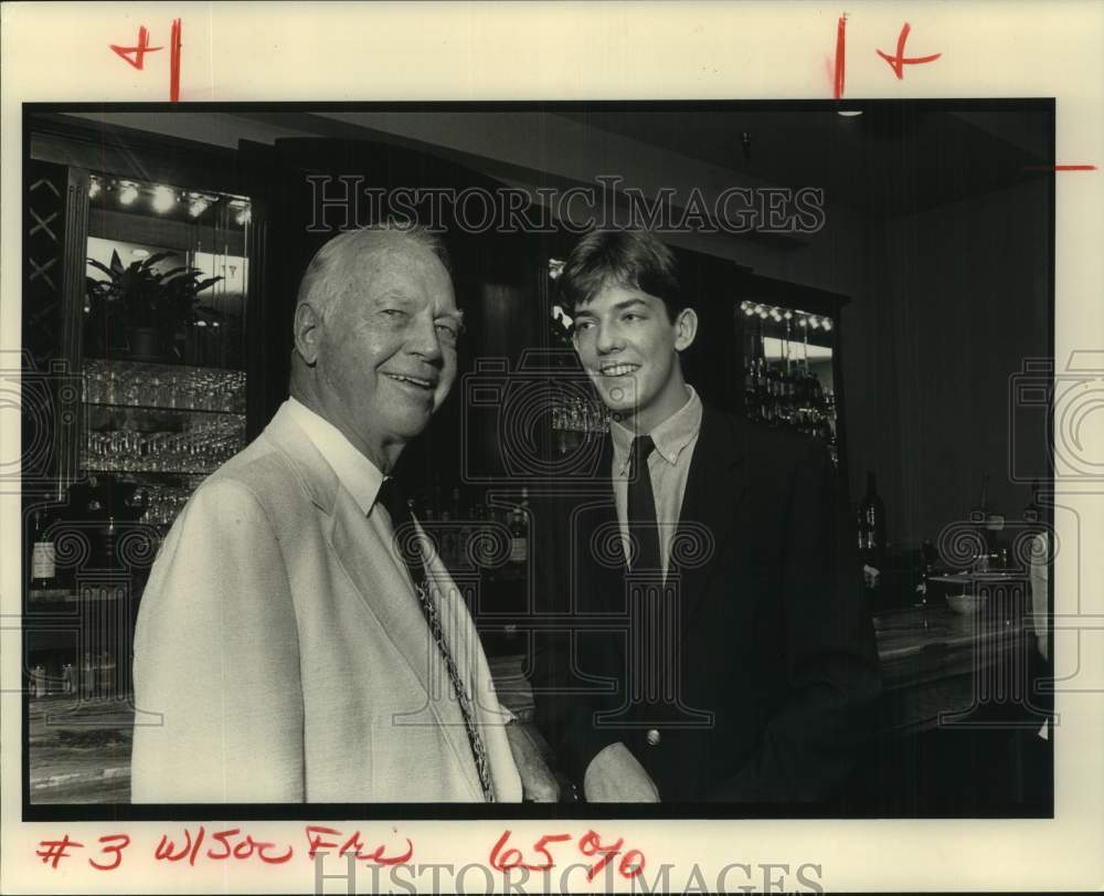 1990 Press Photo W.A. Schroeder and Thomas Tormey at Social Event, Louisiana- Historic Images