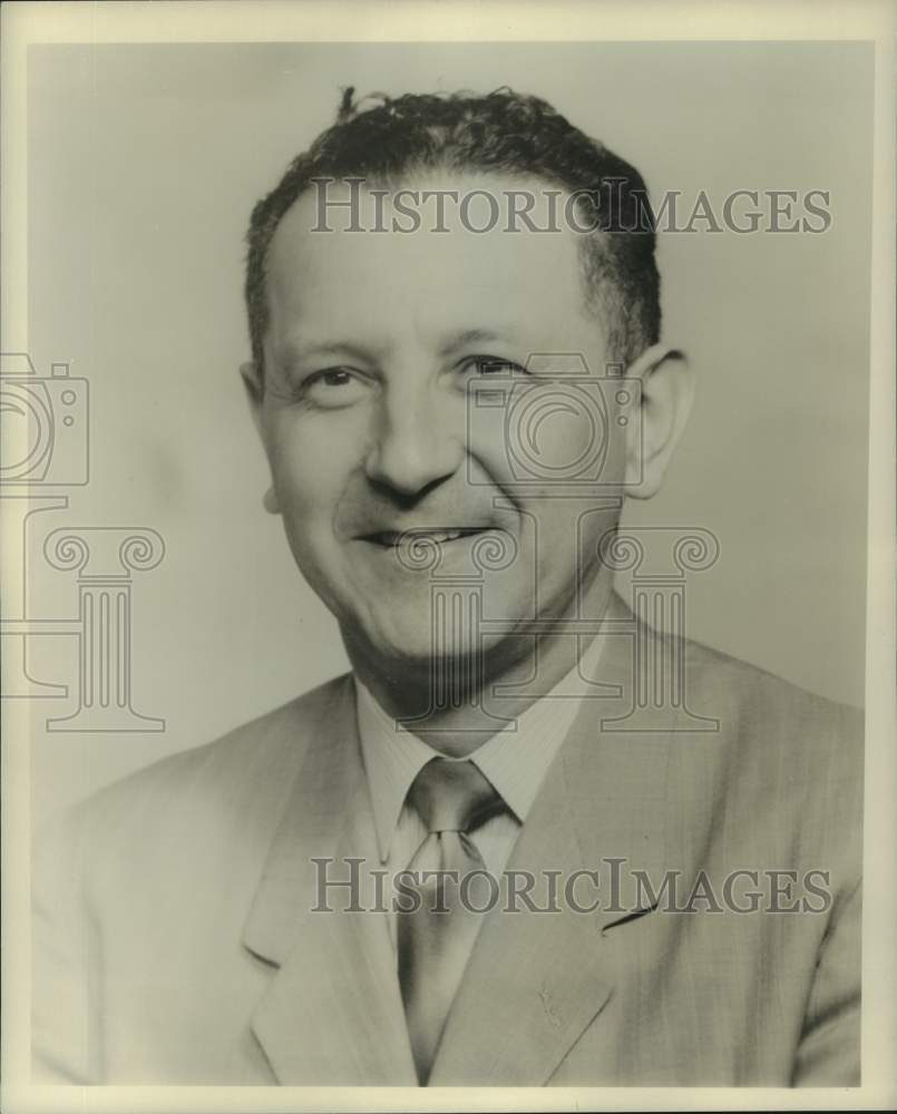 1957 Press Photo Dr. Stuart Scott, Vice President, U.S. Industrial Chemicals Co.- Historic Images