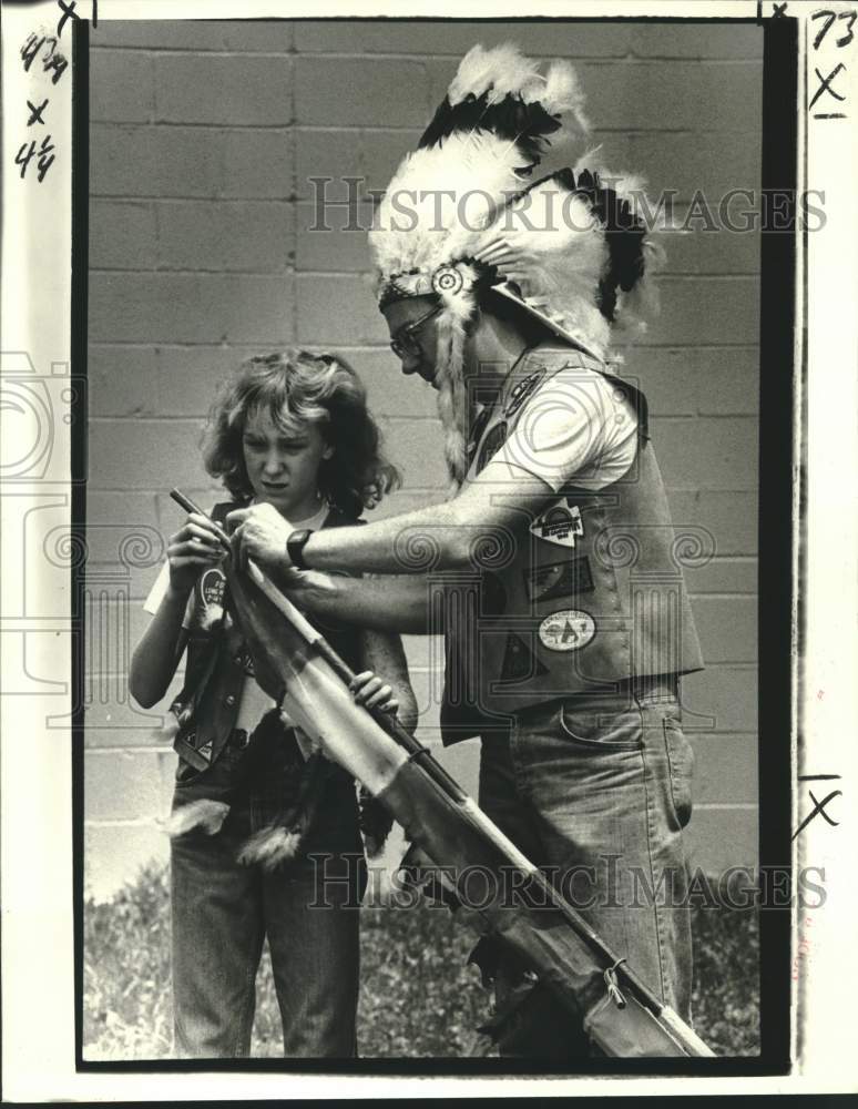 1982 Press Photo YMCA - Quinn Humphries and Daughter Kelly, Louisiana- Historic Images