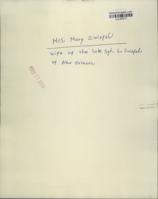 1968 Press Photo Mrs. Mary Zwiefel, wife of the late Sergeant L. Zwiefel