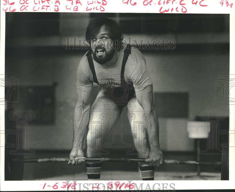 1986 Press Photo YMCA - Cody Banks Deadlifts 540 Pounds, New Orleans - noc41101- Historic Images