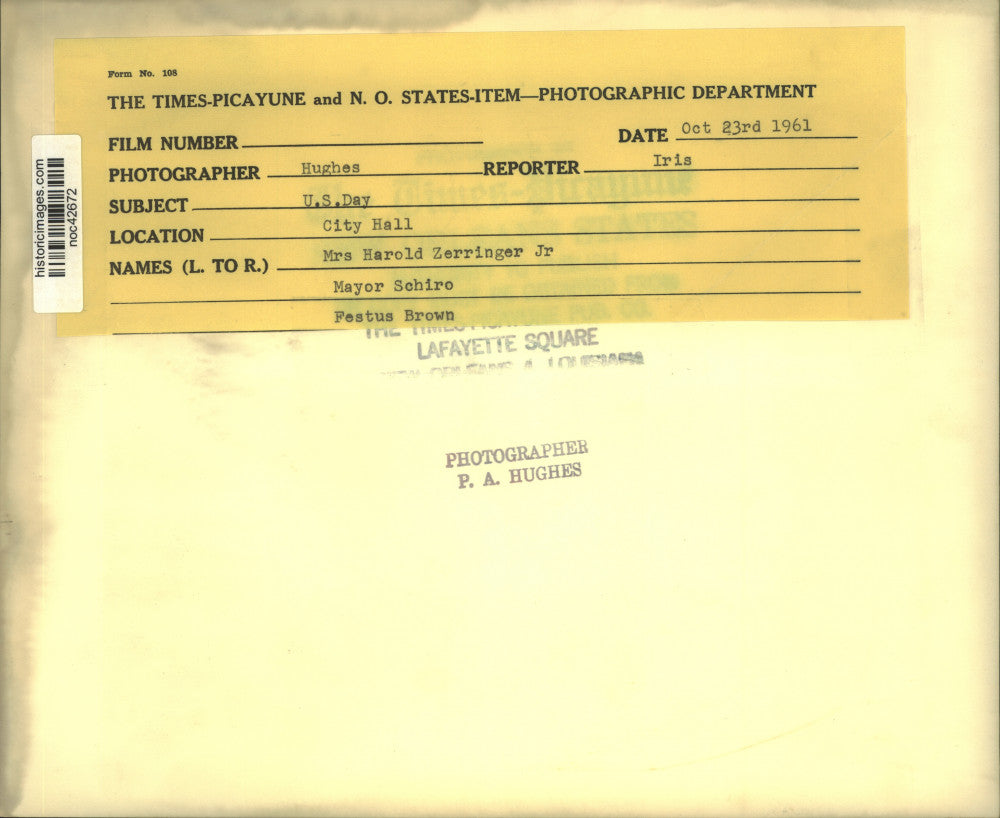 1961 Press Photo Mrs. Harold Zerringer, Jr. & Mayor Schiro, Festus Brown