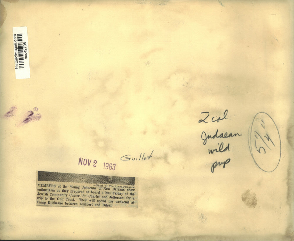 1963 Press Photo Members of the Young Judaeans of New Orleans at Jewish Center