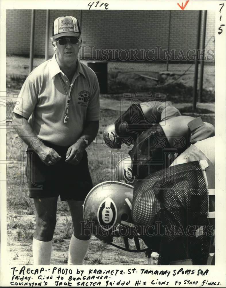 1982 Press Photo Covington&#39;s Football Jack Salter, takes Lions to finals- Historic Images