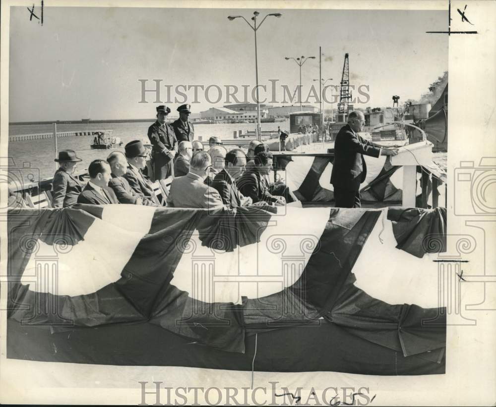 1965 Press Photo Seabrook Bridge construction ceremony with Armand Willoz
