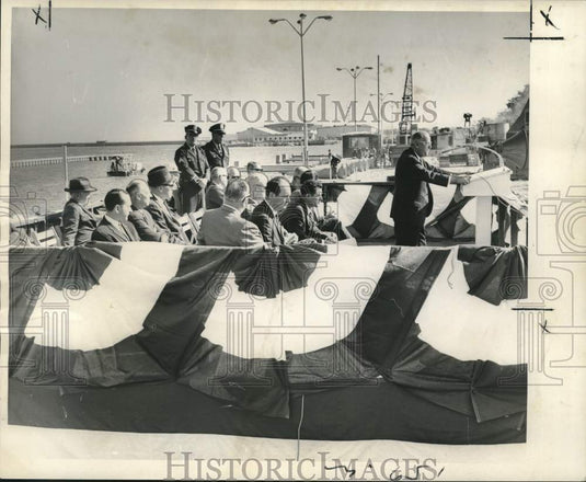 1965 Press Photo Seabrook Bridge construction ceremony with Armand Willoz