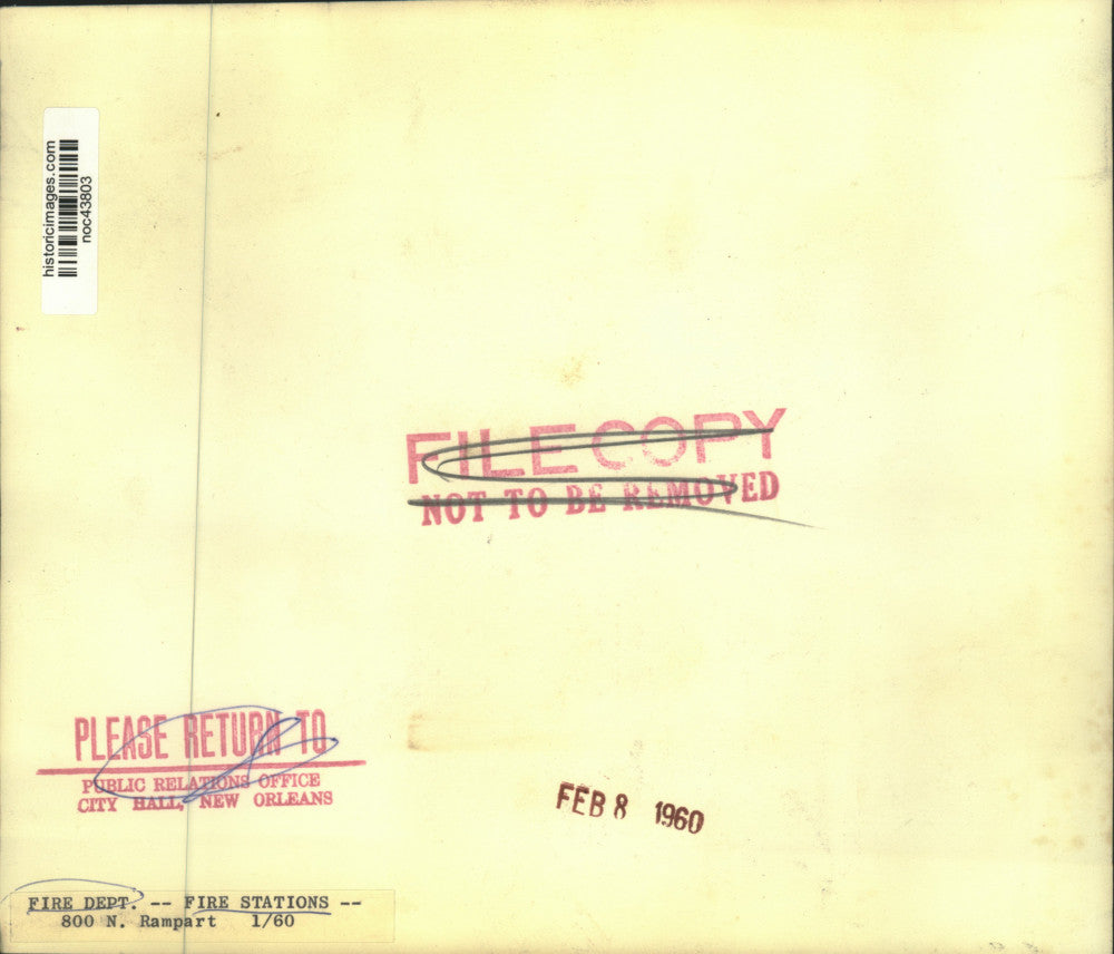 1960 Press Photo New Orleans Fire Station at 800 N. Rampart - noc43803