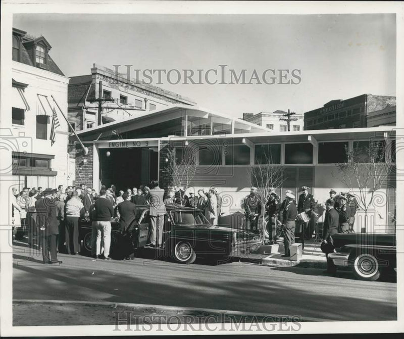 Load image into Gallery viewer, 1961 Press Photo Delegates during opening of Engine No. 9 Fire Station
