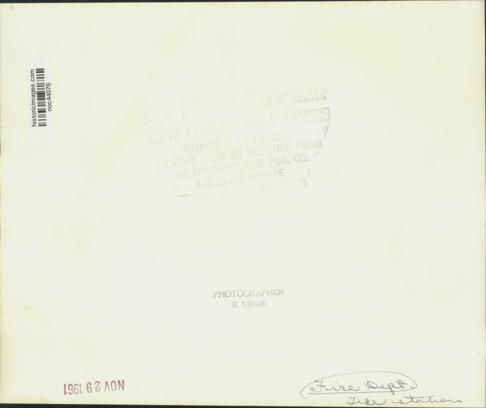 1961 Press Photo Delegates during opening of Engine No. 9 Fire Station