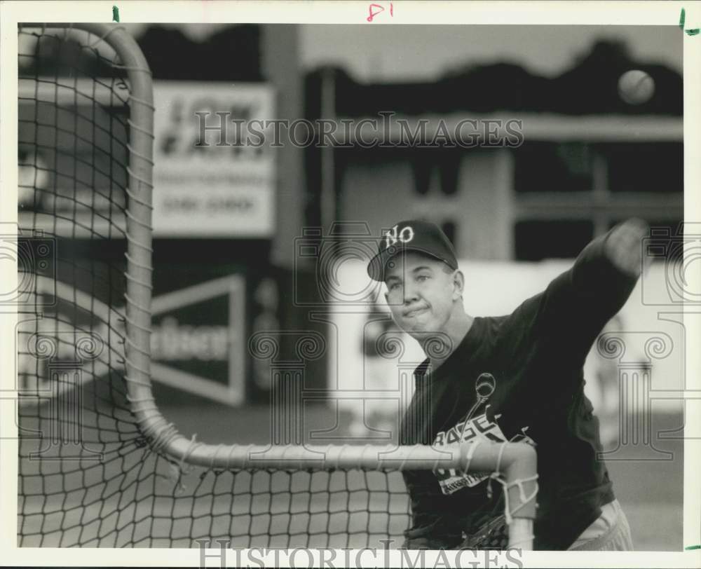 1989 Press Photo University of New Orleans Baseball Pitcher Phil Wiese- Historic Images