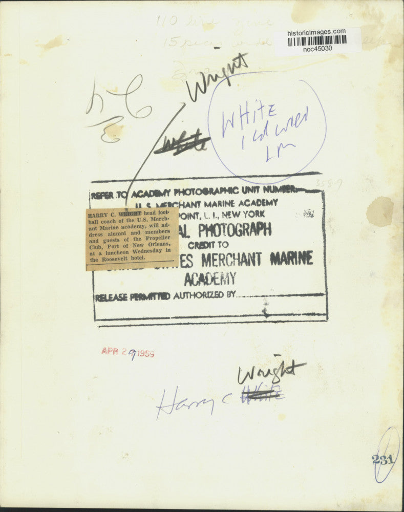 Load image into Gallery viewer, 1959 Press Photo Harry C. Wright to address the Propeller Club, New Orleans.
