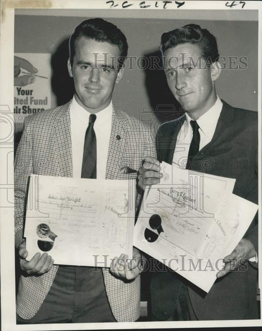 1968 Press Photo Carpenters Local 1846 - John Wright, Larry Lambert, New Orleans