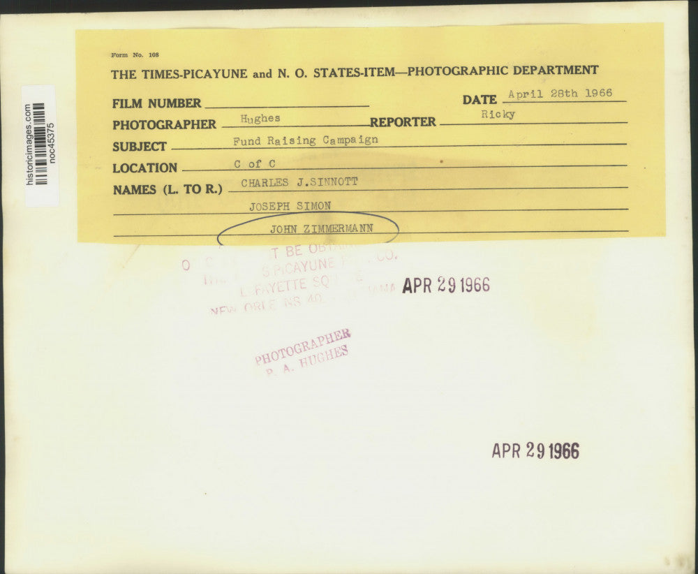 1966 Press Photo Delegates during fund raising campaign at Chamber of Commerce