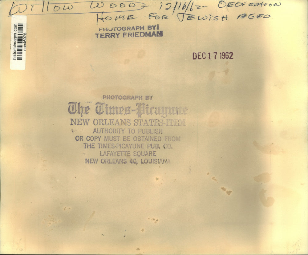 1962 Press Photo Willow Wood Home for Jewish Aged dedication - noc46978