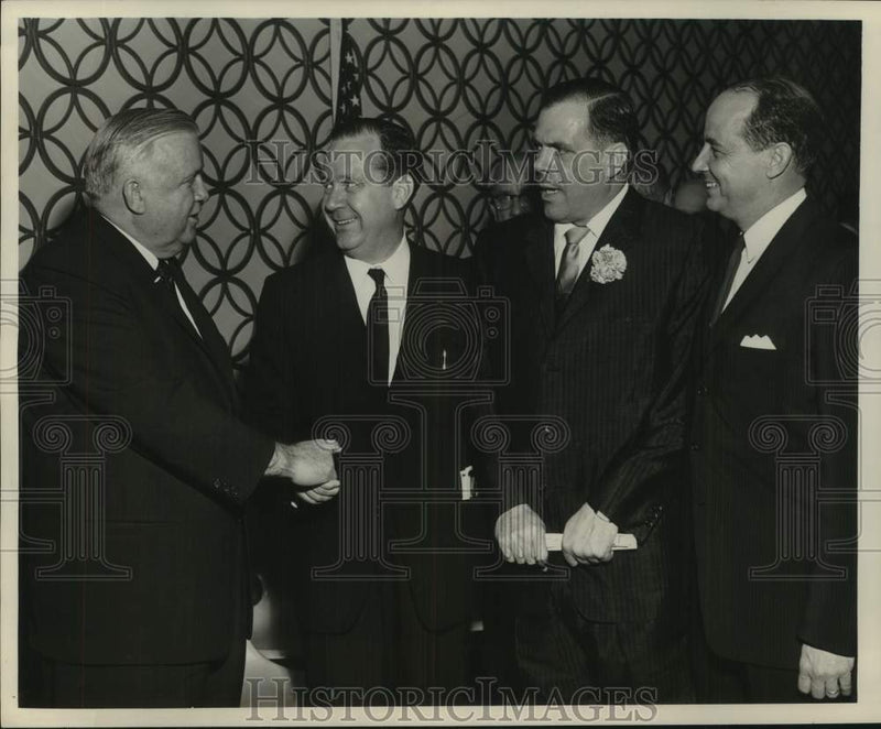 Load image into Gallery viewer, 1961 Press Photo Attendees of the Seafarers International Union Dedication Event
