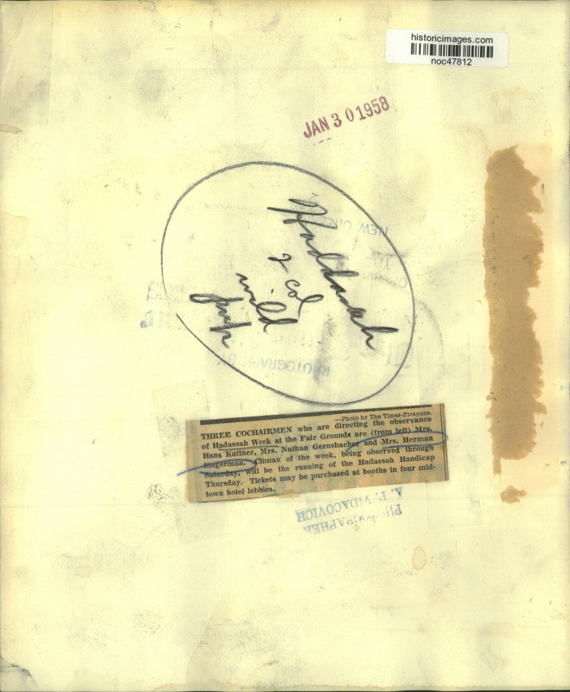 1958 Press Photo Hadassah Week - Mrs. Hans Kuttner and Other Chairmen, Louisiana