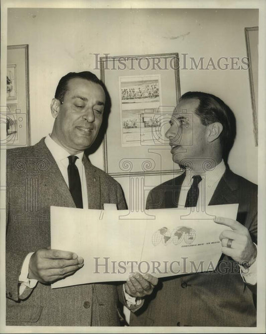 1966 Press Photo Ali M. Shapurian with Paul Fabry at International House