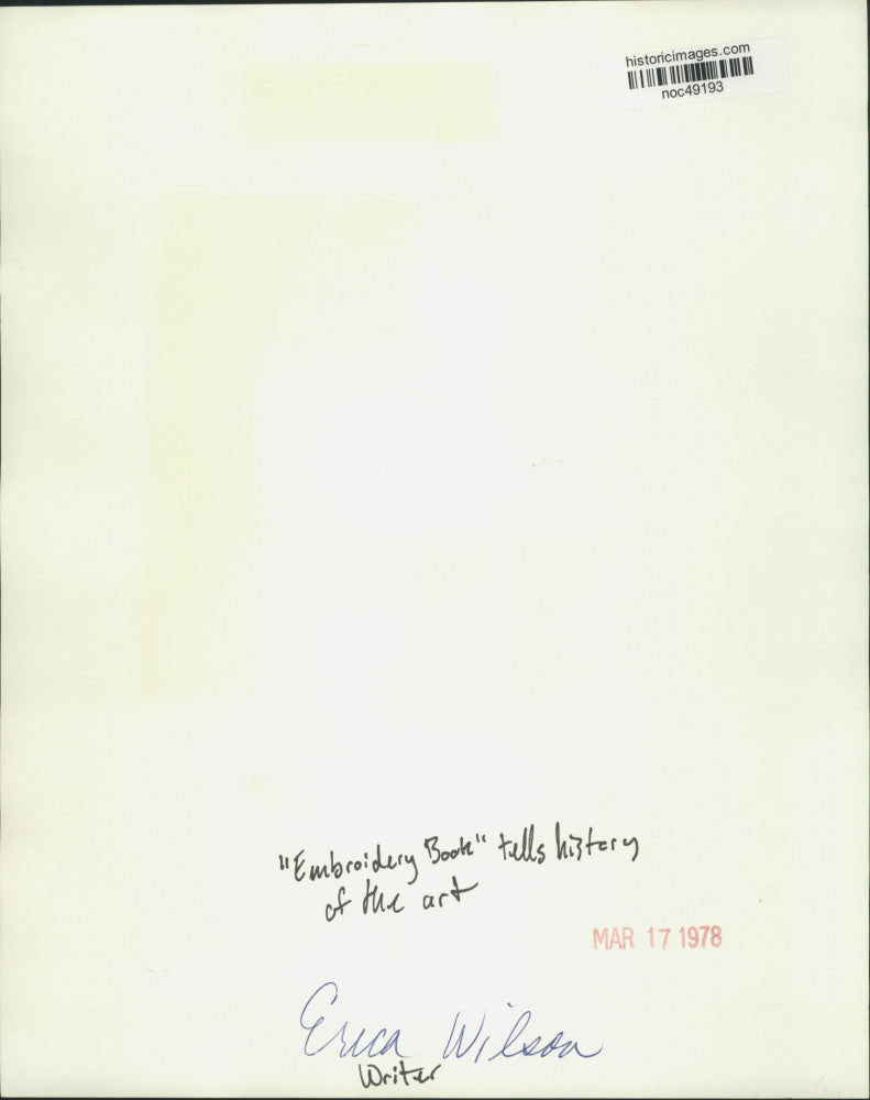 1978 Press Photo Writer Erica Wilson of "Embroidery Book" - noc49193