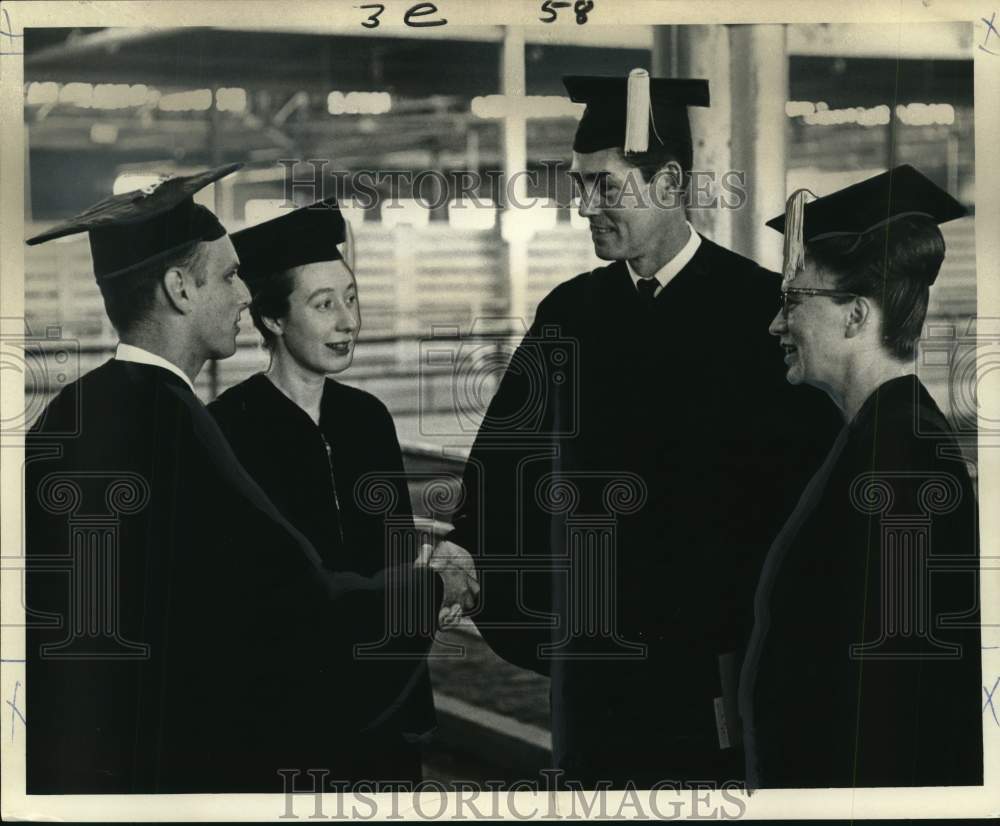 1965 Press Photo Two Married Couples receive Ph.D Degrees from Louisiana State- Historic Images