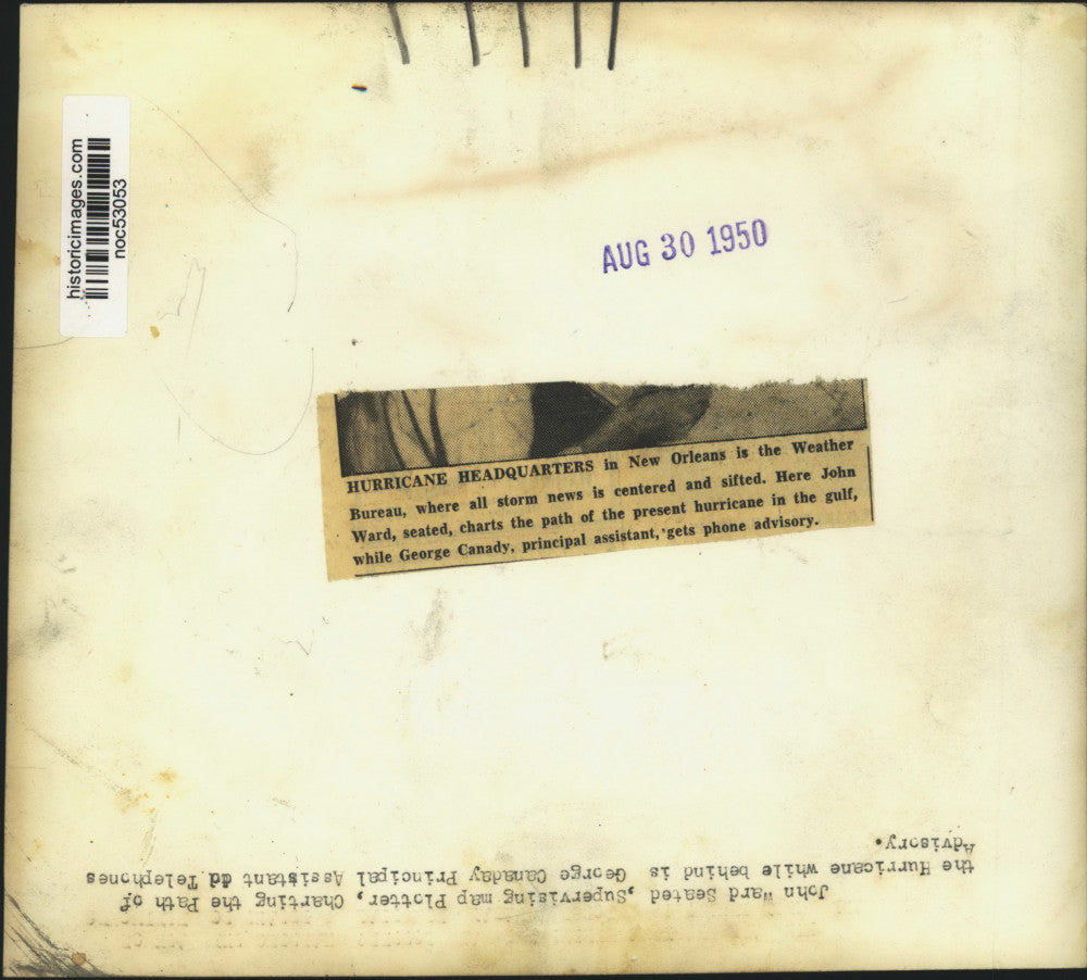 1950 Press Photo New Orleans Weather Bureau - John Ward and George Canady