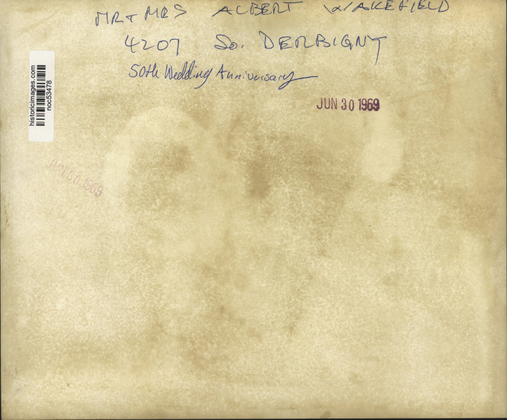 1969 Press Photo Mr. and Mrs. Albert Wakefield of Louisiana, Wedding Anniversary