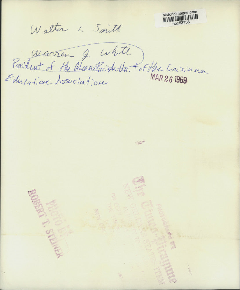 1969 Press Photo Warren White, pres. of Louisiana Education Assoc., Orleans unit