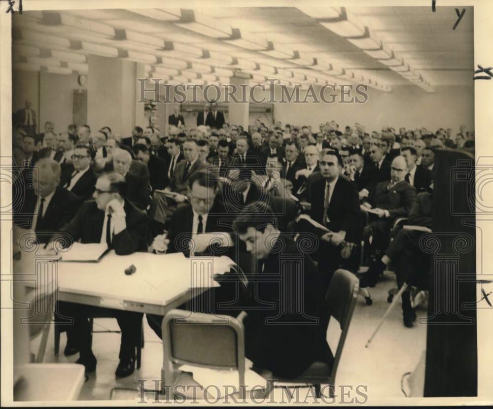 1964 Press Photo Press conference about water pollution - noc53945