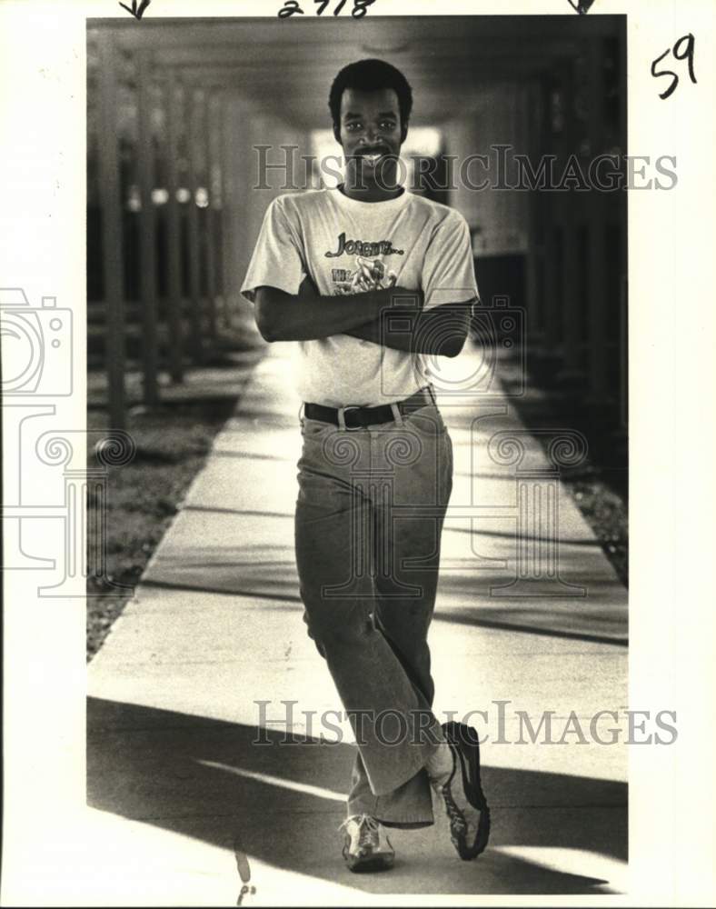 1981 Press Photo Regional Education Center for the Deaf - Michael White, Athlete- Historic Images