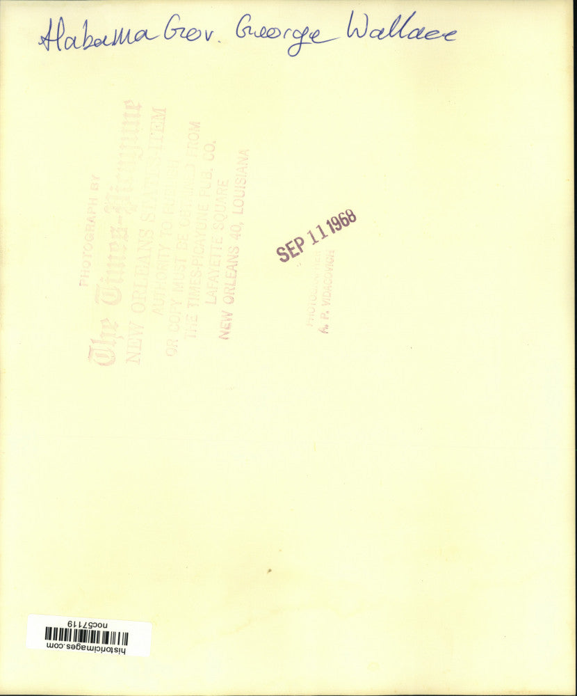 1968 Press Photo Alabama Governor George C. Wallace addressing the Legionaries