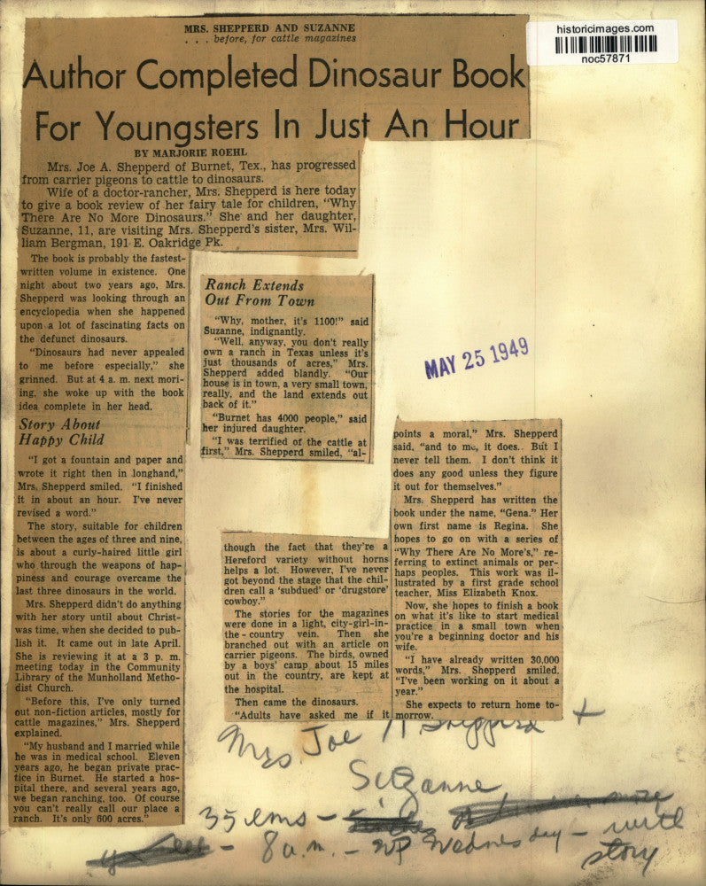 1949 Press Photo Mrs. Joe A. Shepperd & daughter Suzanne- Author Fairy Tale Book