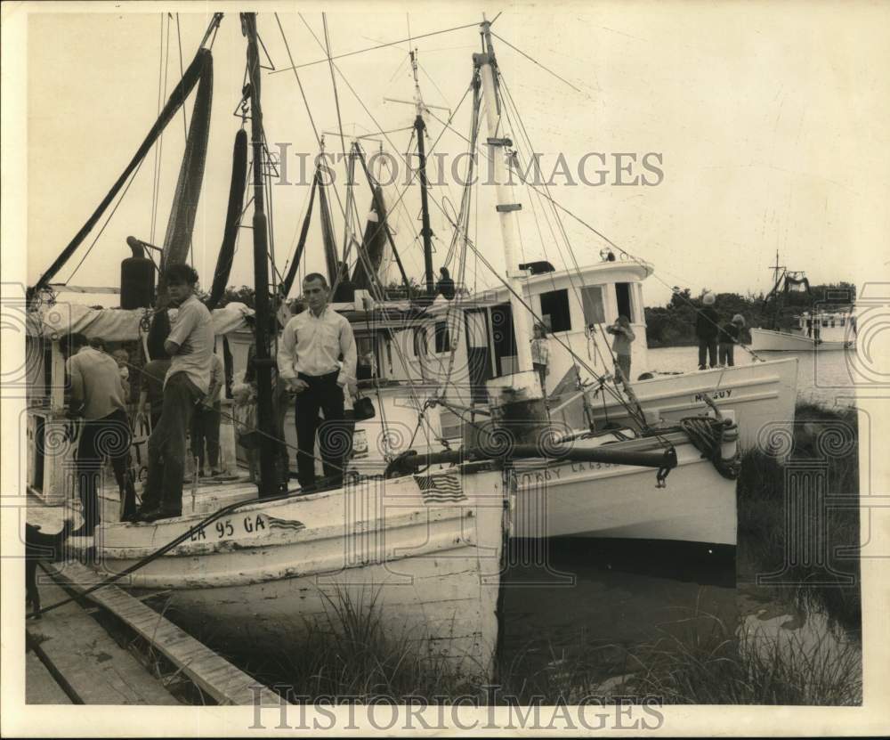 1969 Press Photo Shrimp boats docked after arrests - noc58199