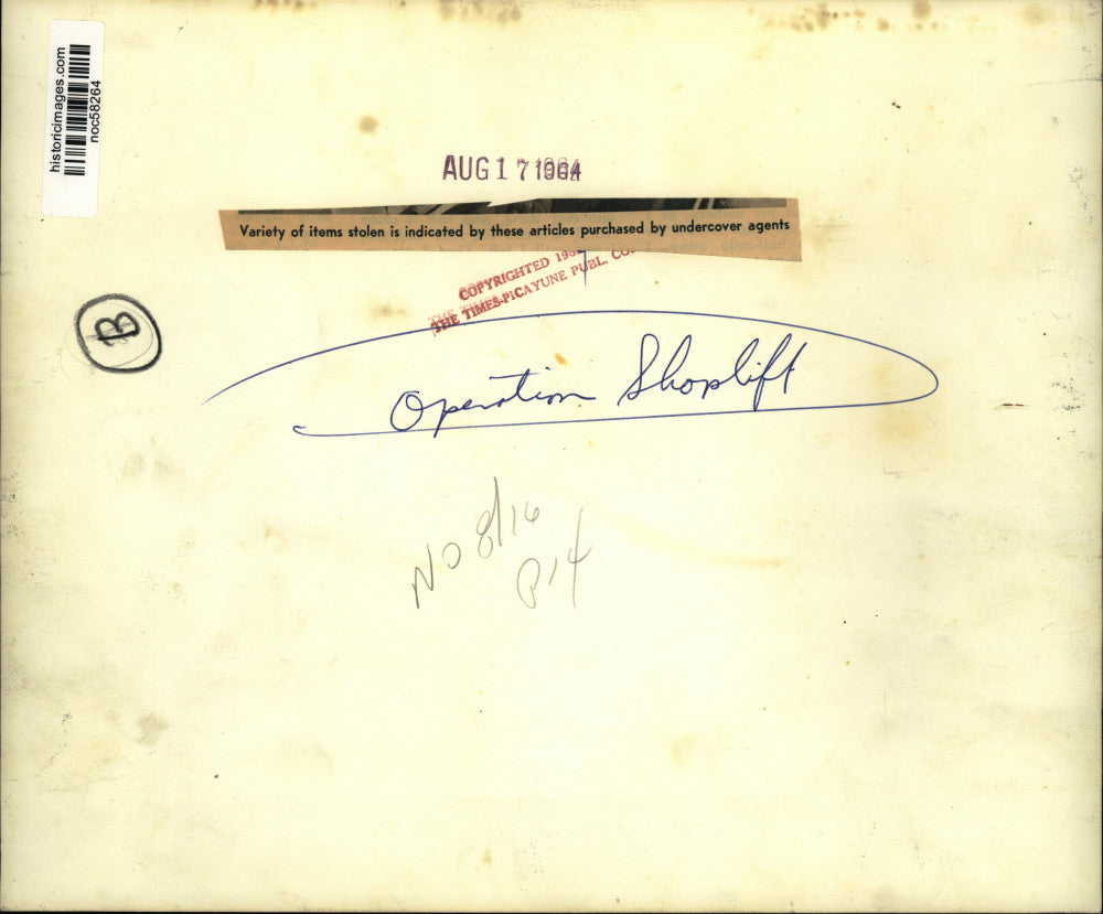 1964 Press Photo Variety of items stolen purchased by undercover agents