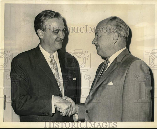 1966 Press Photo Ambassador Juan Felipe Yriart with Captain Henry Spicer