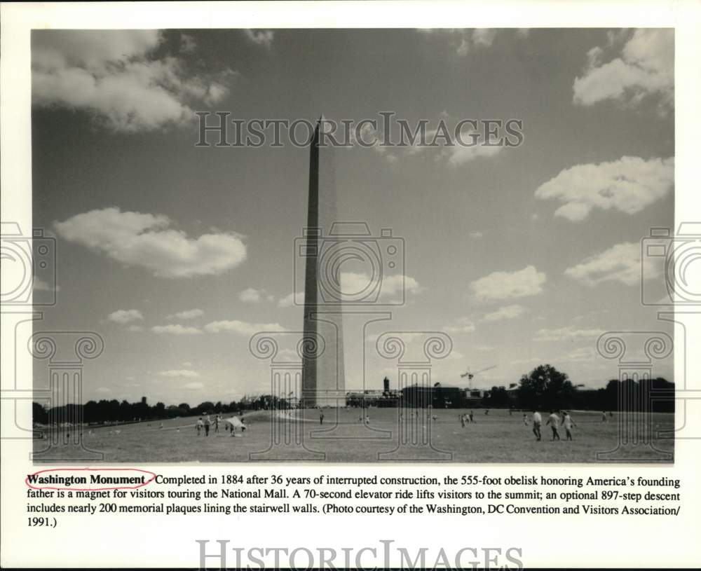 1996 Press Photo Washington Monument, the 555-foot obelisk honoring Washington