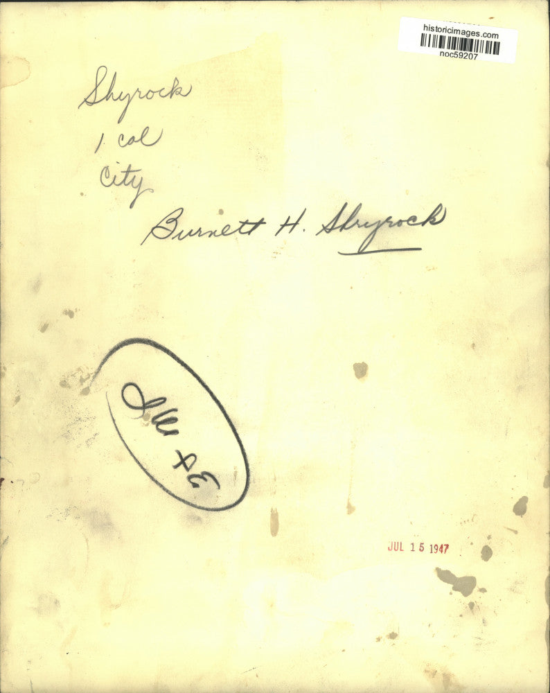 1947 Press Photo Burnett H. Shyrock, Local Executive in his office - noc59207