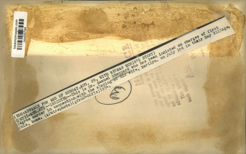 Load image into Gallery viewer, 1954 Press Photo Samuel Sheppard indicted for the murder of his wife- Marilyn
